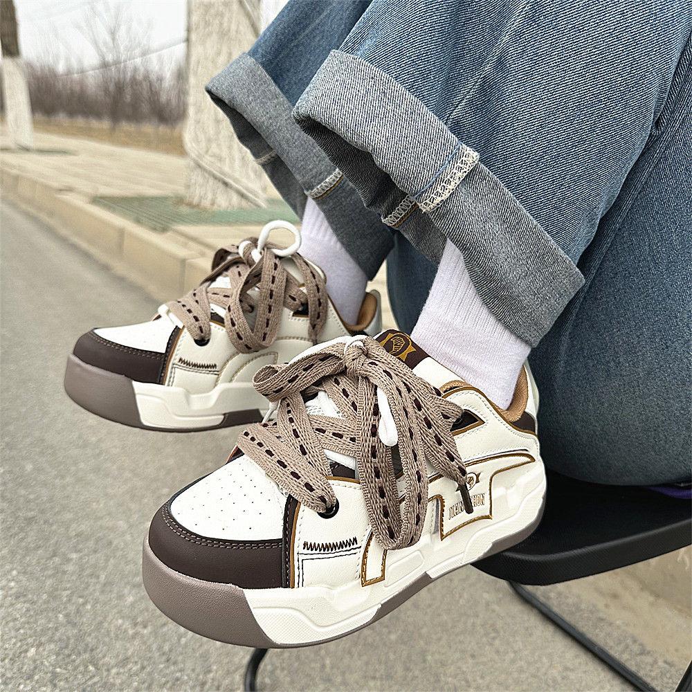 Wide Sole Women Chunky Sneakers Design Bread Shoes Girls Platform Sports Shoes 41 42 Womans Casual Shoes Free Shipping