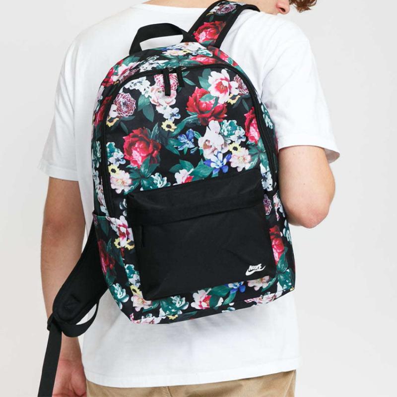 Nike Heritage Polyester Backpack Regular Unisex Black Casual DB4715-010