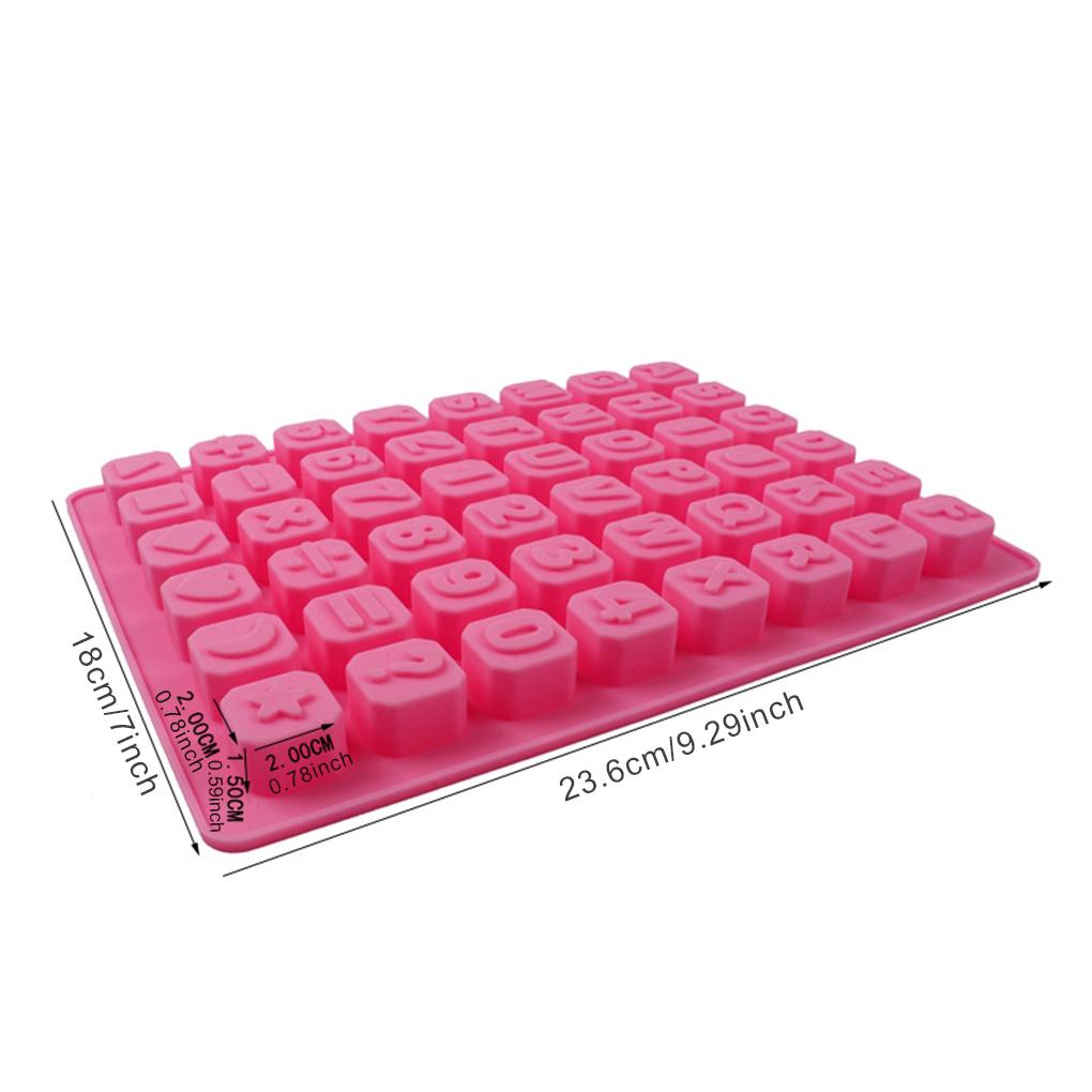 48 Cavities Silicone Mold Letter Figure Party Hotel Cafe Chocolate Pudding Mould Homemade Fondant Dessert Baking