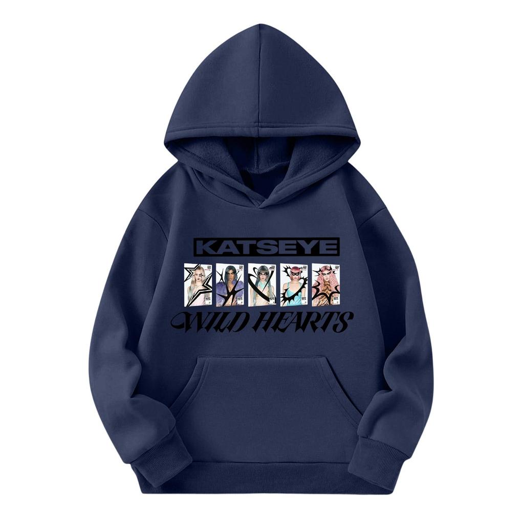 Girls Long Sleeve Hoodie with Graphic Print and Pockets Trendy Casual Pullover for Kids