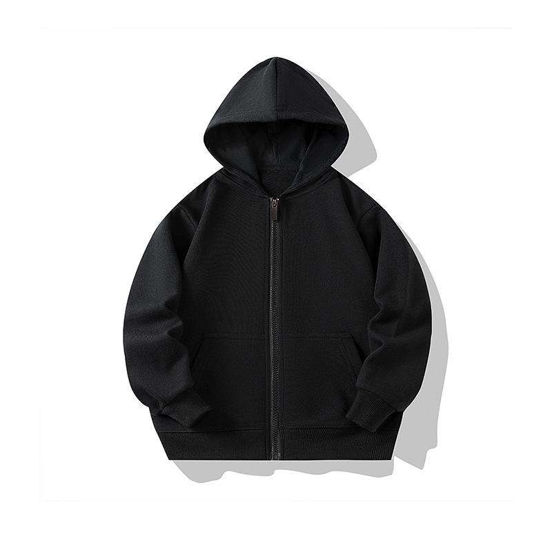 Children's 350g Zipper Patch Pocket Sweatshirt for Spring/Autumn with Logo Print and Embroidery