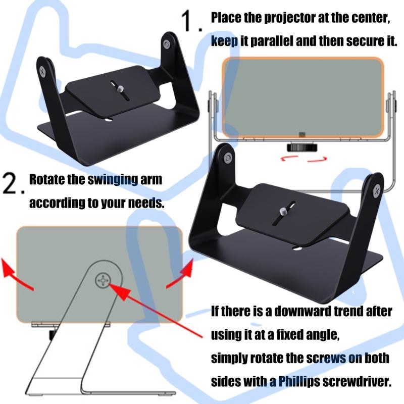 Full Rotation Bracket Adjustable Heavy Duty Metal Projectors Bracket For Home Cinema Playroom Office Setups