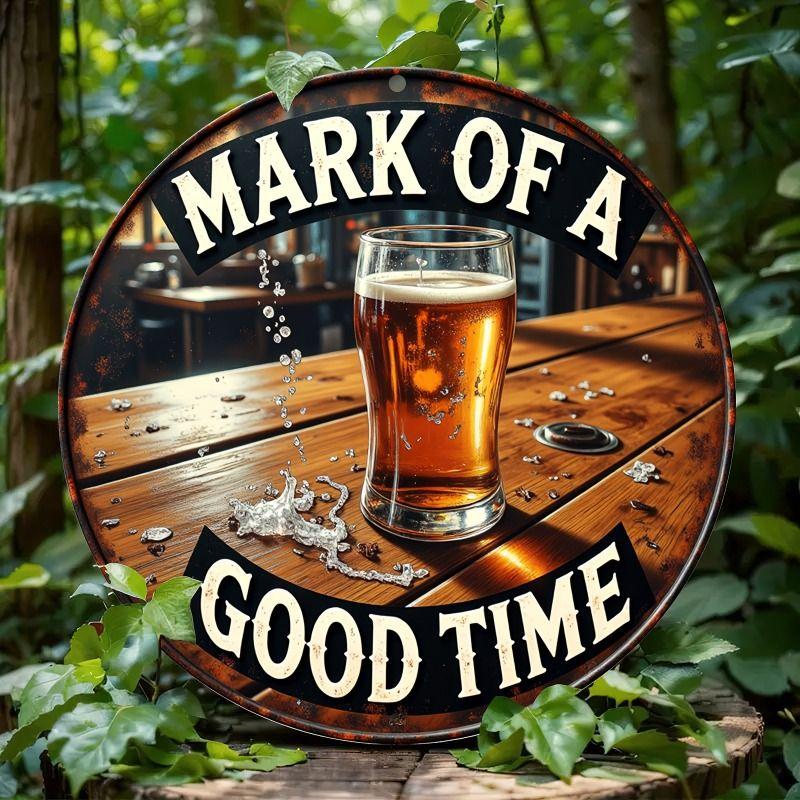 Retro Girl Tin Metal Logo Round Painting for Bar Restaurant
