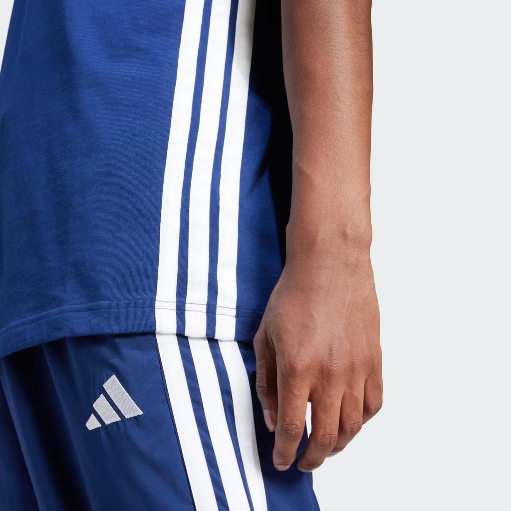 Adidas Logo Round Neck Short Sleeve T-Shirt Men Tops Dark-Blue JE6399