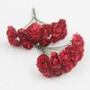 12 Pcs Mini Artificial Rose Flower Bouquet 12 Heads Paper Rose Flowers with Stems for Scrapbooking Wedding DIY Crafts