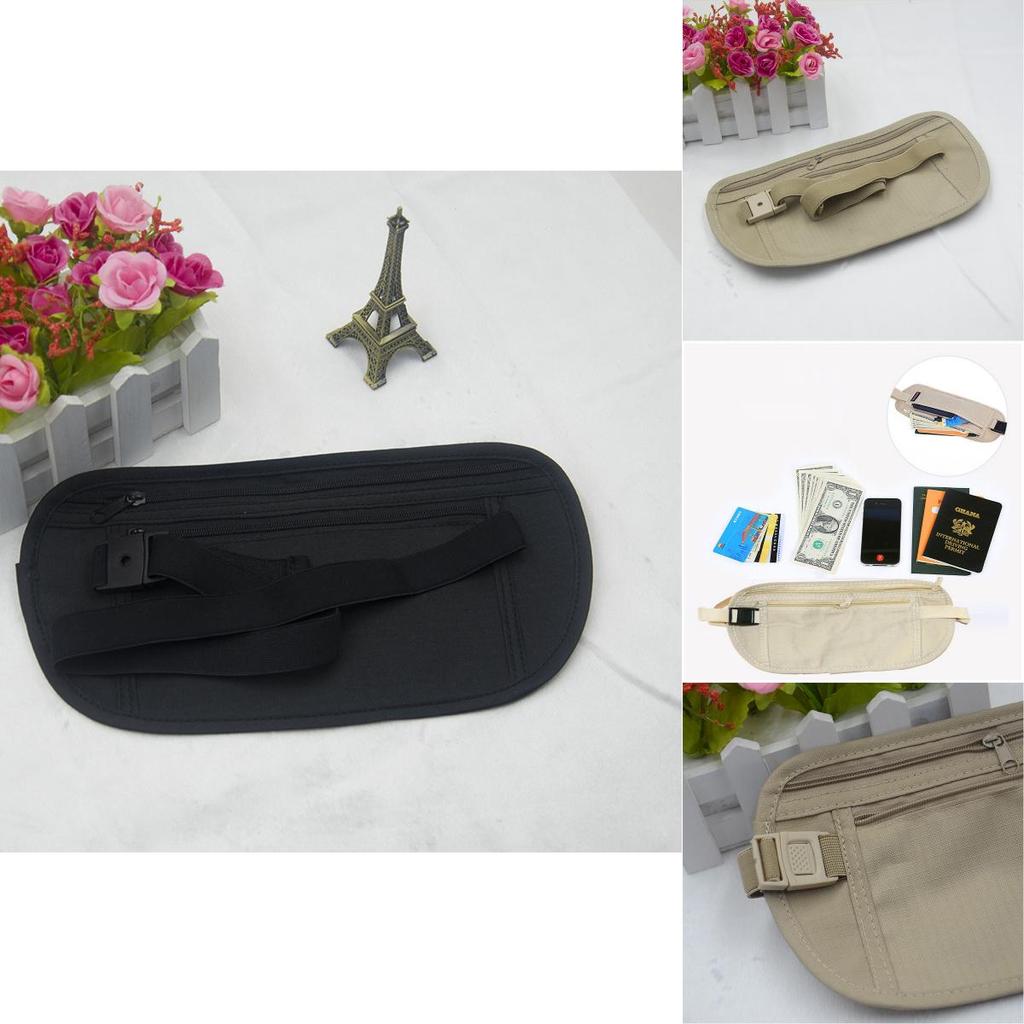 Compact And Antitheft Hidden Money Passport Card Ticket Waist Belt Bag For Easy Travel Safety