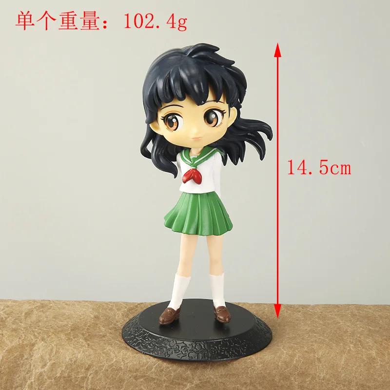 14cm Inuyasha Sesshomaru Kagome Zhuye Kawaii Anime Figure Gk Statue Model Toy Figures Ornaments Collect Office Decorations Gifts