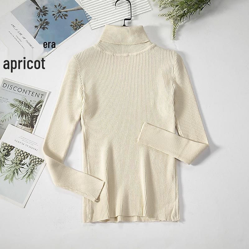 

Women s Slim-Fit Knitted Turtleneck Sweater - Long-Sleeved, Solid Color, Warm for Autumn/Winter One Size