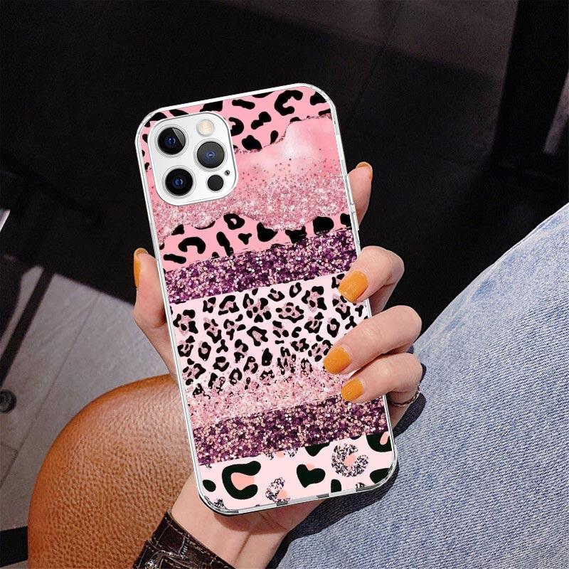 Rosa Leopardenmuster Handyhülle Für iPhone 13 12 Mini 11 Pro Max XS XR X SE 7 8 Plus 5S 5 6S 6 Geschenk Druckabdeckung Fundas