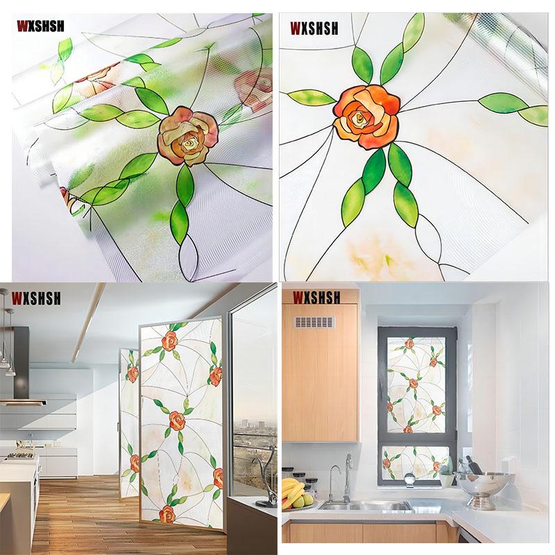 Folie pentru geam Magnolia Aderență statică Control căldură Protecție intimitate Drop-Shipping Reutilizabilă Removabilă Folie de sticlă Decor casă