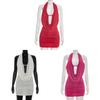 Spring Sexy Spliced Backless Slip Dress For Casual Travel And Daily Wear