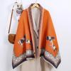 Doppelseitiger Damen-Winter-Snood mit Tuschemalerei: Imitationskaschmirschal für klimatisierte Räume.
