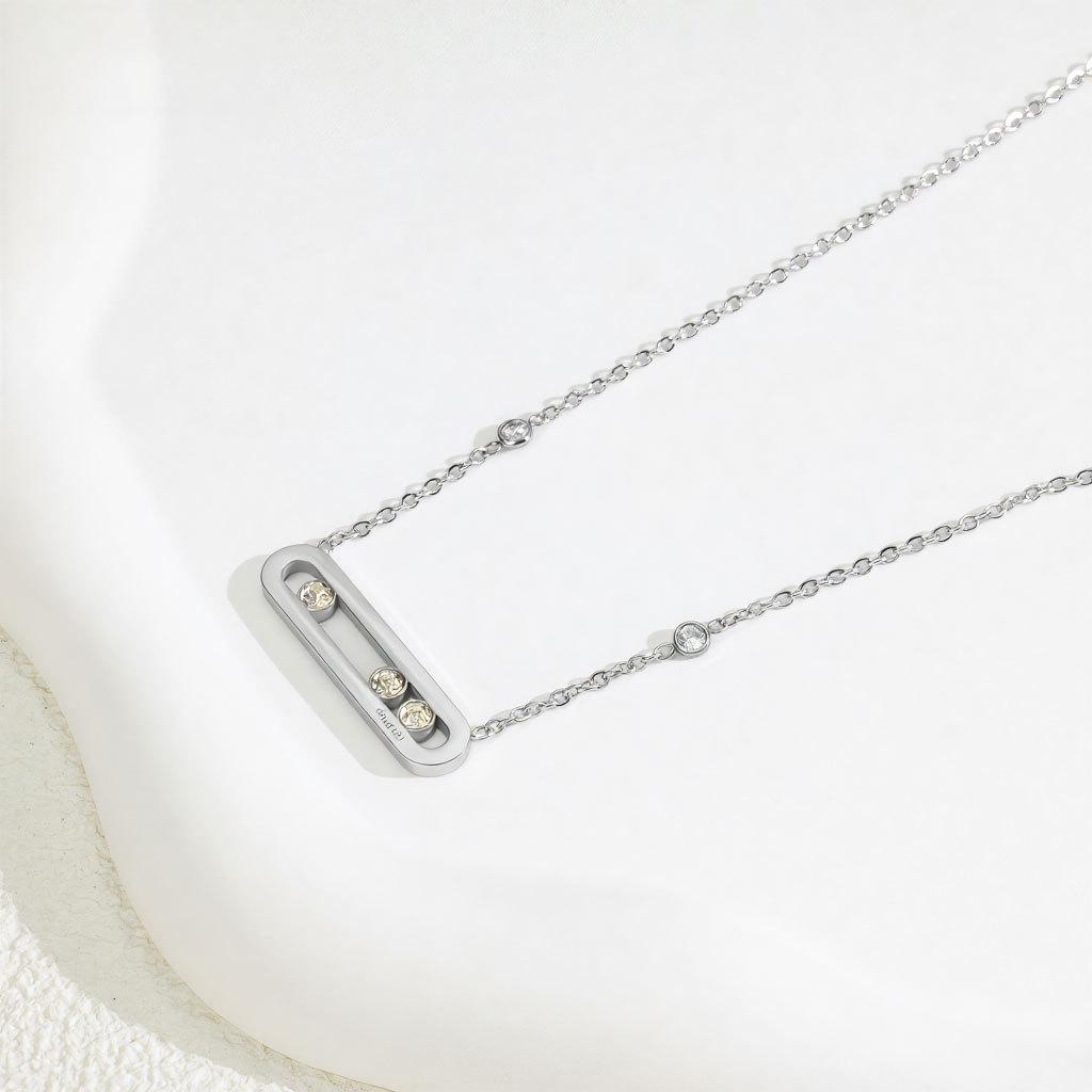 

Light Luxury Super Flash Zircon Necklace Titanium Steel Collarbone Chain Women Do Not Fade Girlfriends