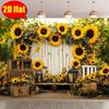 2D Flat Printing Party Backdrop Countryside Sunflower Garden Scene