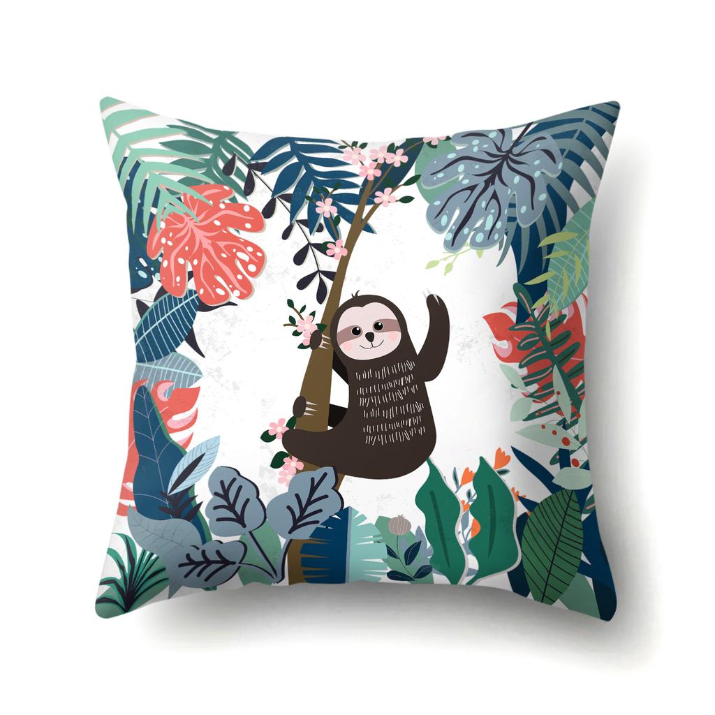 Tier Geometrische Figur Einseitiger Kissenbezug Büro Umarmungskissenbezug Taillenkissenbezug Polyester Einfacher Sofakissenbezug