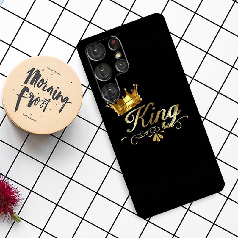 King Queen Couple Lovers Case For Samsung Galaxy S21 S22 S23 S24 S25 Ultra S9 S10 S25 Plus S25 FE S20 FE Phone Cover