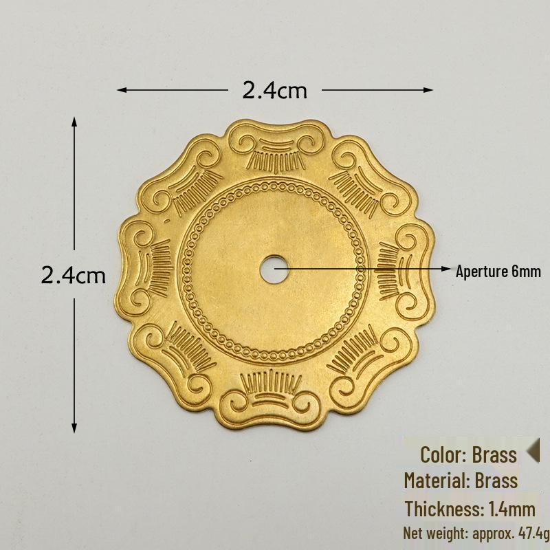 Antique Chinese Copper Plum Blossom Pull Handle and Gasket for Furniture Decoration
