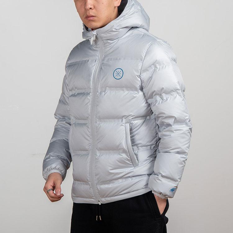 Li Ning Wade Series Cold Resistant Warm Hooded Down Jacket Men Outerwear Coin-Gray AYMQ043-3