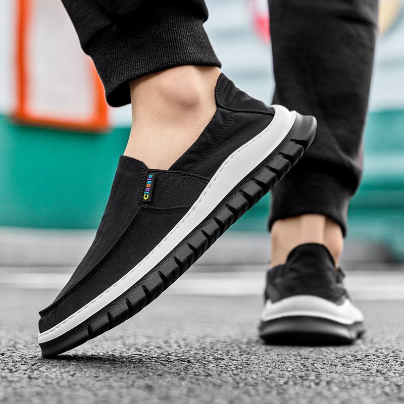 Fashion Non-Slip Men Casual Shoes Fashion Male Canvas Footwear Handmade Mens Loafers Moccasins Leisure Walk Slip on Flats Driving Shoes