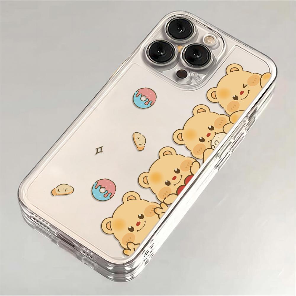 Lovely B-Butter BearS Hot Phone Case For iPhone 17 16 15 14 13 12 11 Mini Air Pro Max X XR XSMax 7 8 Plus Transparent Soft Cover