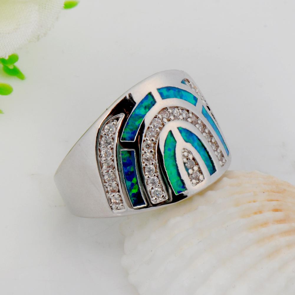 

Wind Blue Semi Circular Exquisite Fashion Ring 6