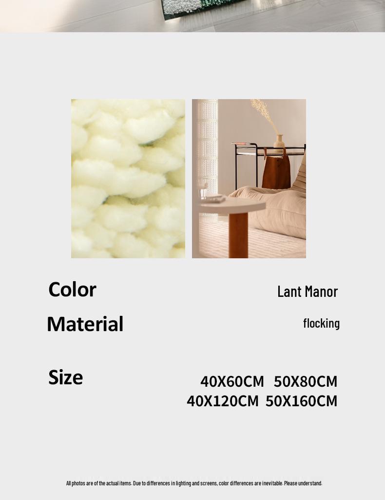Thickened Checkered Flocked Carpet: Quick-Dry, Anti-Slip Mat for Bedroom and Bathroom