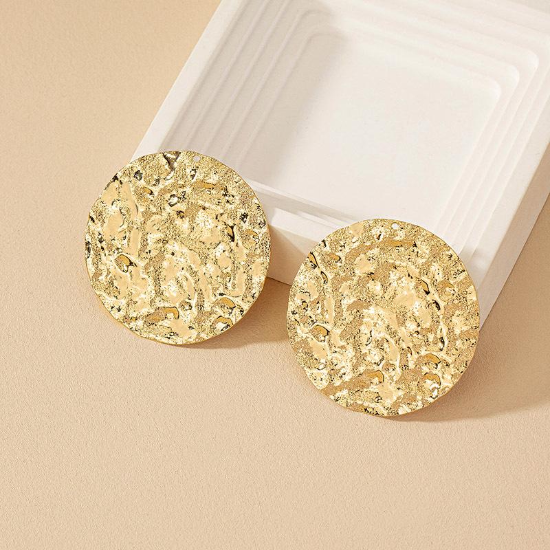 

Korean-Style Geometric Circle Earrings: Trendy Irregular Studs for Women