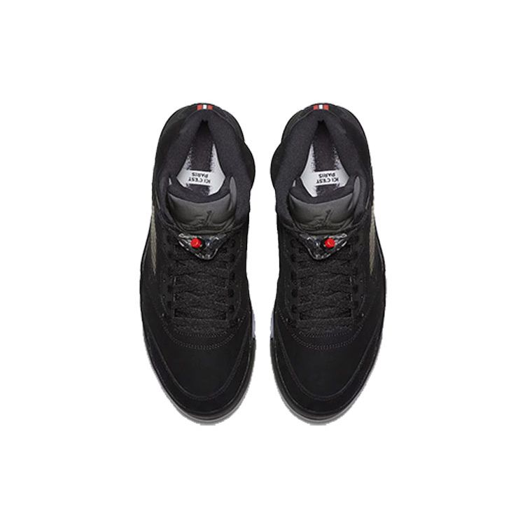 Paris Saint-Germain X Air Jordan 5 Retro Men Sneakers Black Black-Red AV9175-001