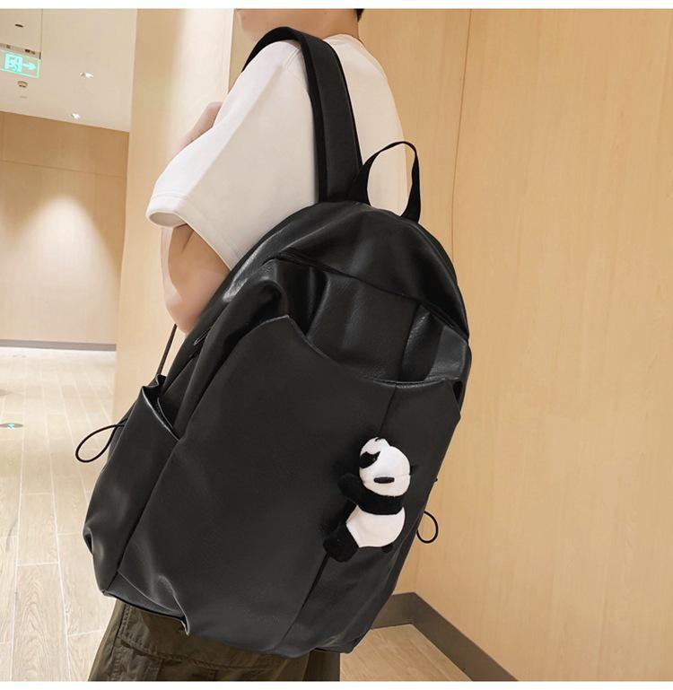 New Fashion PU Leather Double-Compartment Retro Backpack for Women