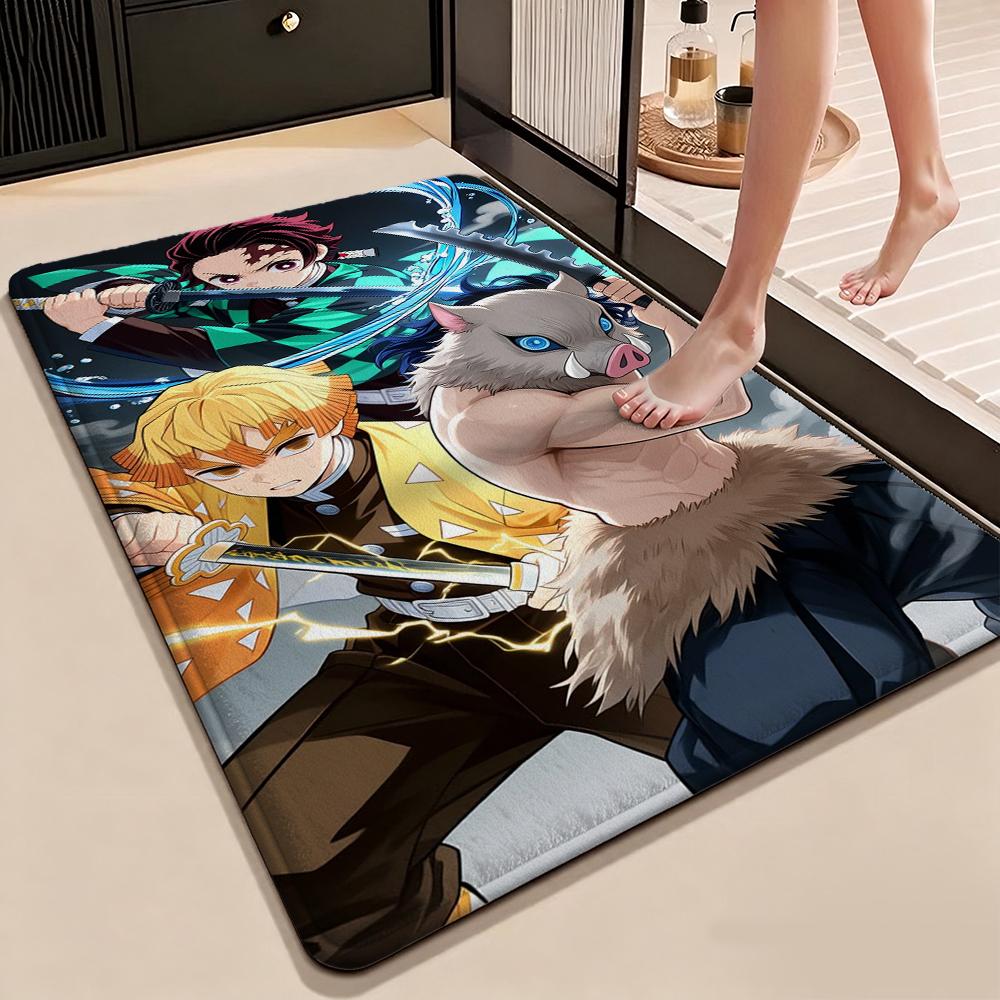 Demon Slayer Swordsmen Trio Patterned Rug Durable Easyclean Carpet For Bedroom Study Home Party Decor Birthday Gift