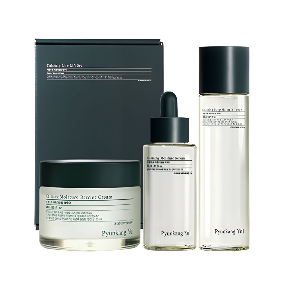 Pyunkang Yul Calming Skin Care 3-Piece Gift Set - Calming Toner 150ml + Calming Serum 30ml + Calming Cream 50ml for Sensitive Skin Barrier