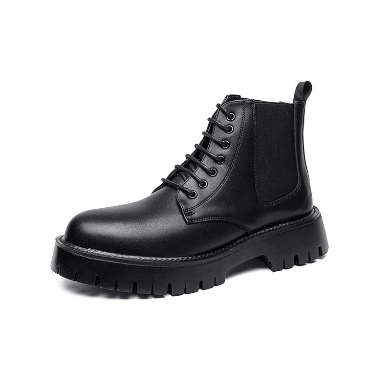 Height-increasing winter new round-head Martin boots thick-soled medium and high-top classic boots