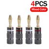 Universal Gold-plated Metal Banana Plugs Solder Free 4MM Banana Connector with Screw Lock For Audio Jack Speaker Amplifier PlugsGood Product