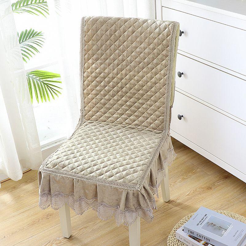 Lace Wave Lace Chair Cover Thickened Dining Table Seat  Cushion European Style Large Flower Table Cloth Integrated Chair Mat