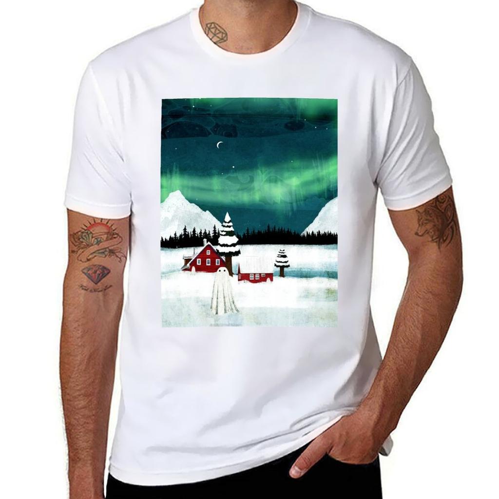 The Northern Lights TShirt Plus Size Basic Cotton TShirt