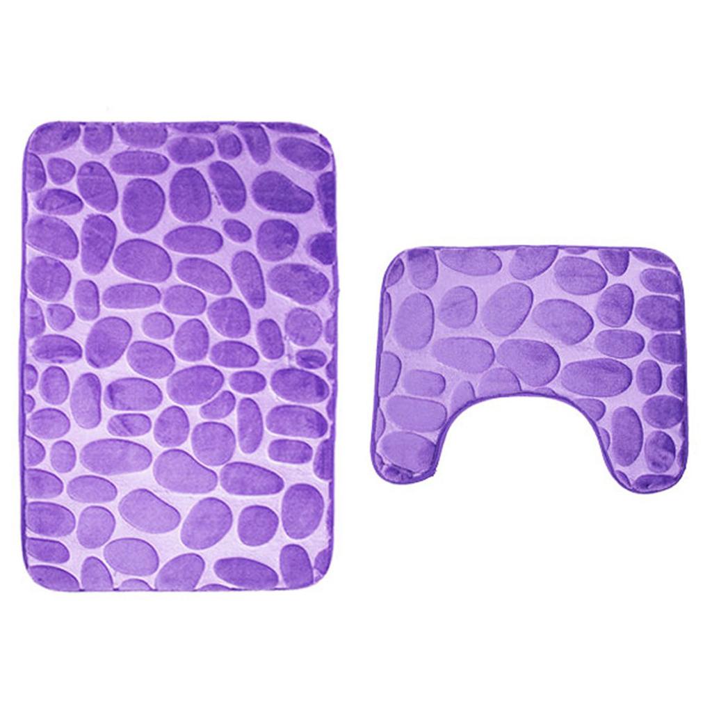 Toilet Carpet Floor Mat Kit Bathroom Absorbent Non Carpet Toilet Set