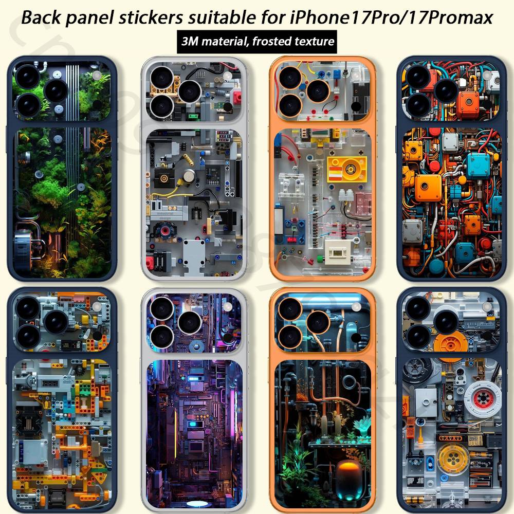 Kreative Leiterplatte Für iPhone 17 pro Max /17 pro Vollabdeckung Aufkleber Haut Wrap 3D Bunter Hinterer Schutzaufkleber Film