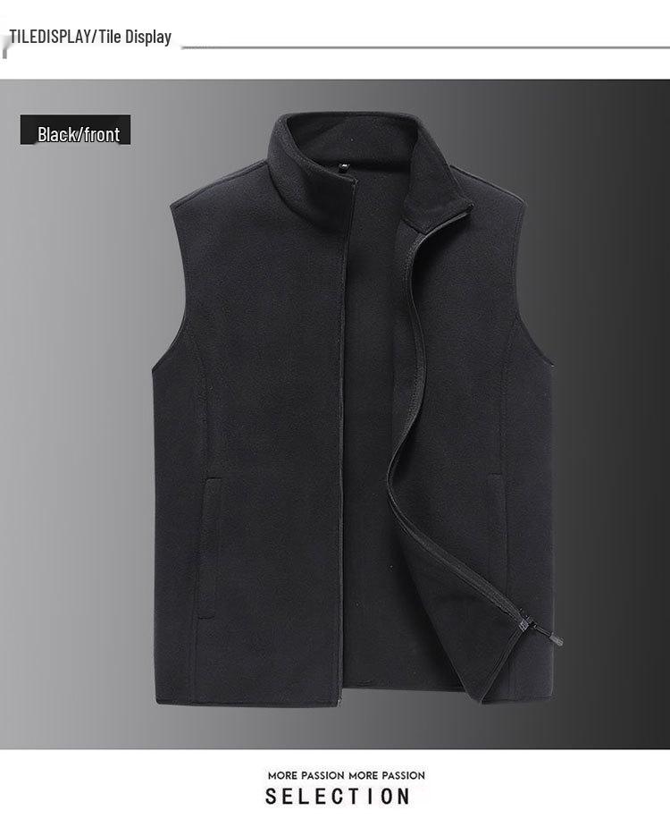 Herren Plus Size Wendeweste mit Stehkragen aus Fleece