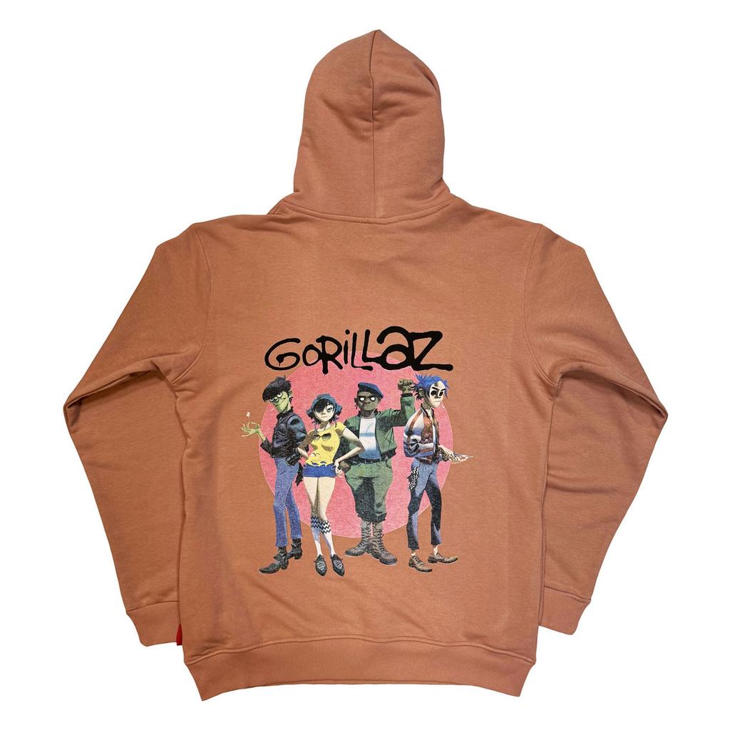 Gorillaz Unisex Adult Unplugged Group Circle Rise Back Print Pullover Hoodie