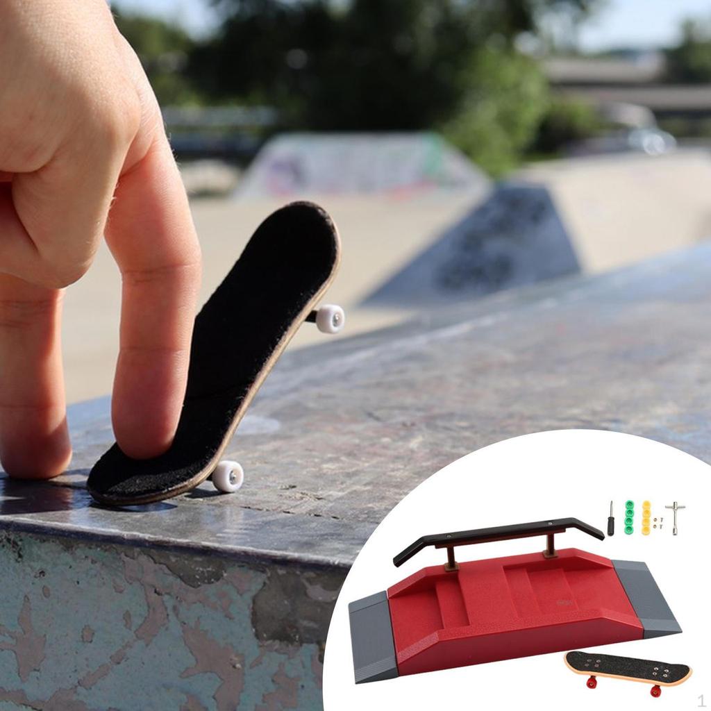 Finger Skateboard Ramp Set Fingerboard Scene Props for Ages 5+ Holiday Gifts Style A