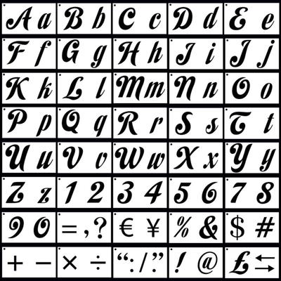40Pieces Painting Templates Hollow-out Letters Numbers Stencils Reusable for Painting Spraying DIY Craft Wall Decoration
