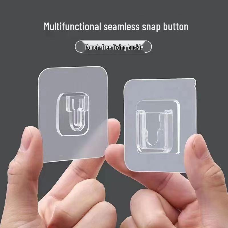 Punch-Free Transparent Adhesive Wall Hook - Strong Load-Bearing for Bathroom & Kitchen