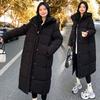 New Cotton-padded Clothes Women's Winter Long Over-the-knee Hooded Women's Cotton-padded Clothes Thickened Cotton-padded Jackets Trendy