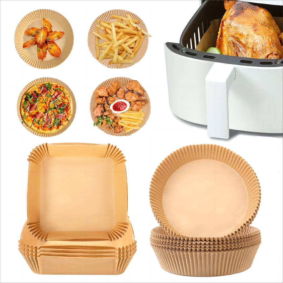

Одноразовый вкладыш из пергаментной бумаги для фритюрницы, маслостойкий бумажный лоток, антипригарный коврик для выпечки, аксессуары для фритюрницы SquareRound