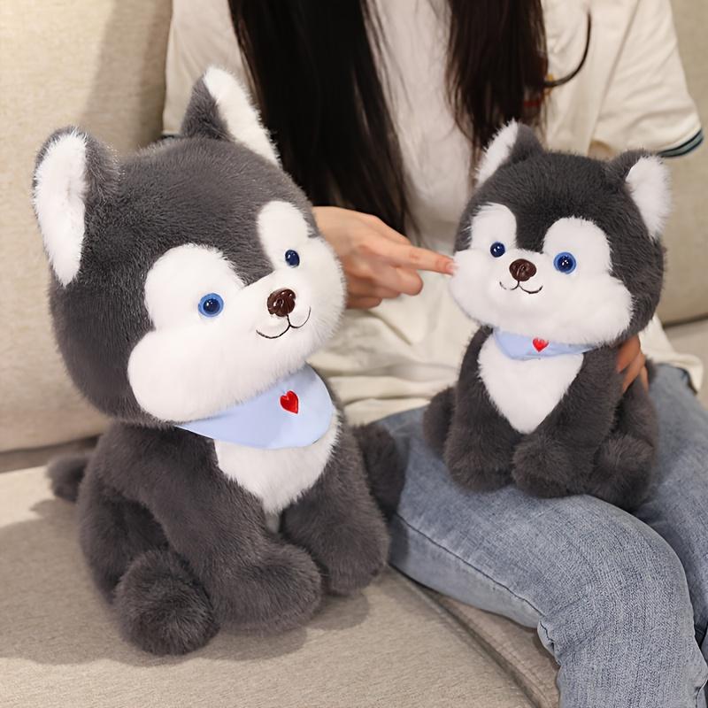 Cute Cartoon Husky Dog Plush Toy, Super Soft Stuffed Animal, Perfect Cuddly Gift for Boys and Girls, Birthday Party or Holiday Home Decor