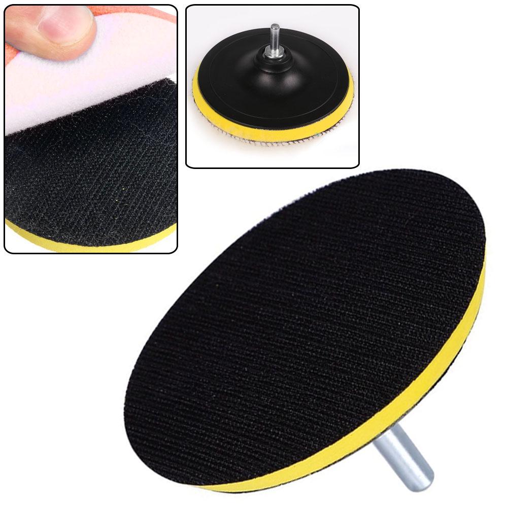 Jeu de 6 tampons de polissage de 4 pouces avec adaptateur pour perceuse M10 pour polissage de voiture, cirage, tampons de polissage Orange Blanc Laine Mousse