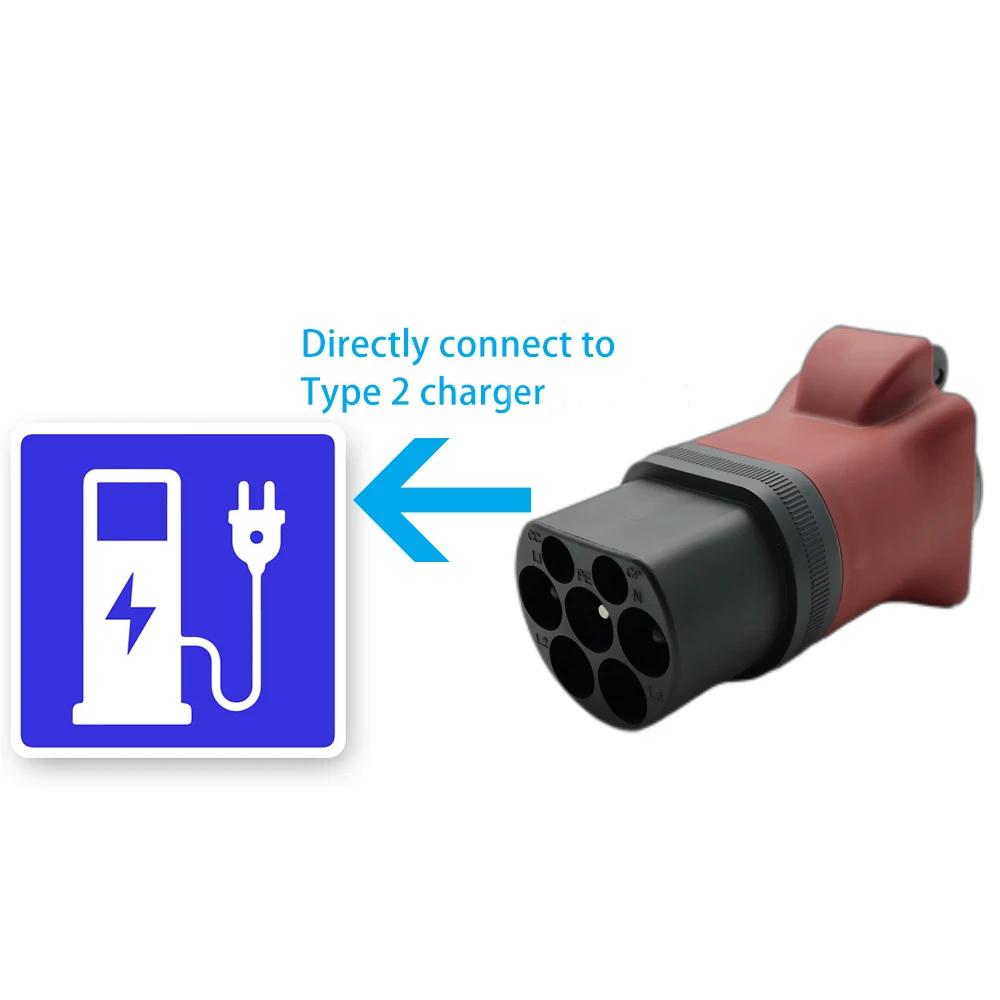 Electric Vehicle Charging Connector 220V Type 2 Male Plug to Socket European Standard Charging Pile Discharge Head Universal