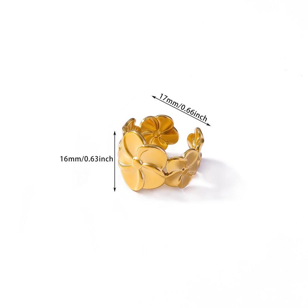 Women's Minimalist Open Flower Ring: Unique, Trendy Jewelry for Daily Wear