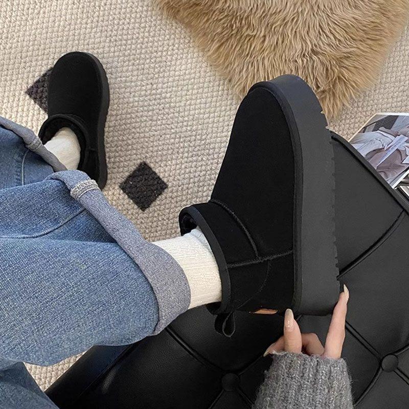Thick-soled Snow Boots Women's New Women's Shoes Fleece Thickened Warm Non-slip Short Snow Shoes Cotton Shoes