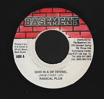 

7inch Record RADICAL PLUS God In A De Vessel NONE Basement 1999 Jamaica Reggae Ska Dub Used